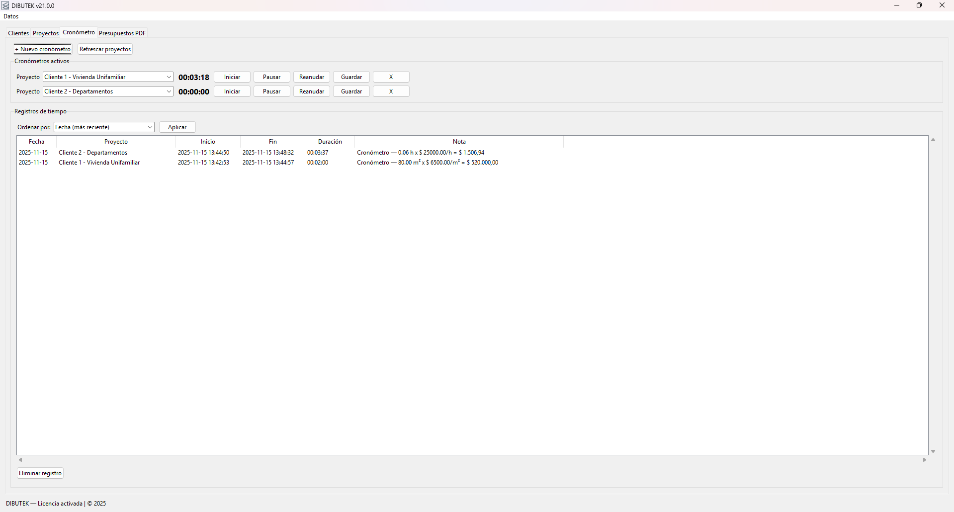 Cronómetros DIBUTEK